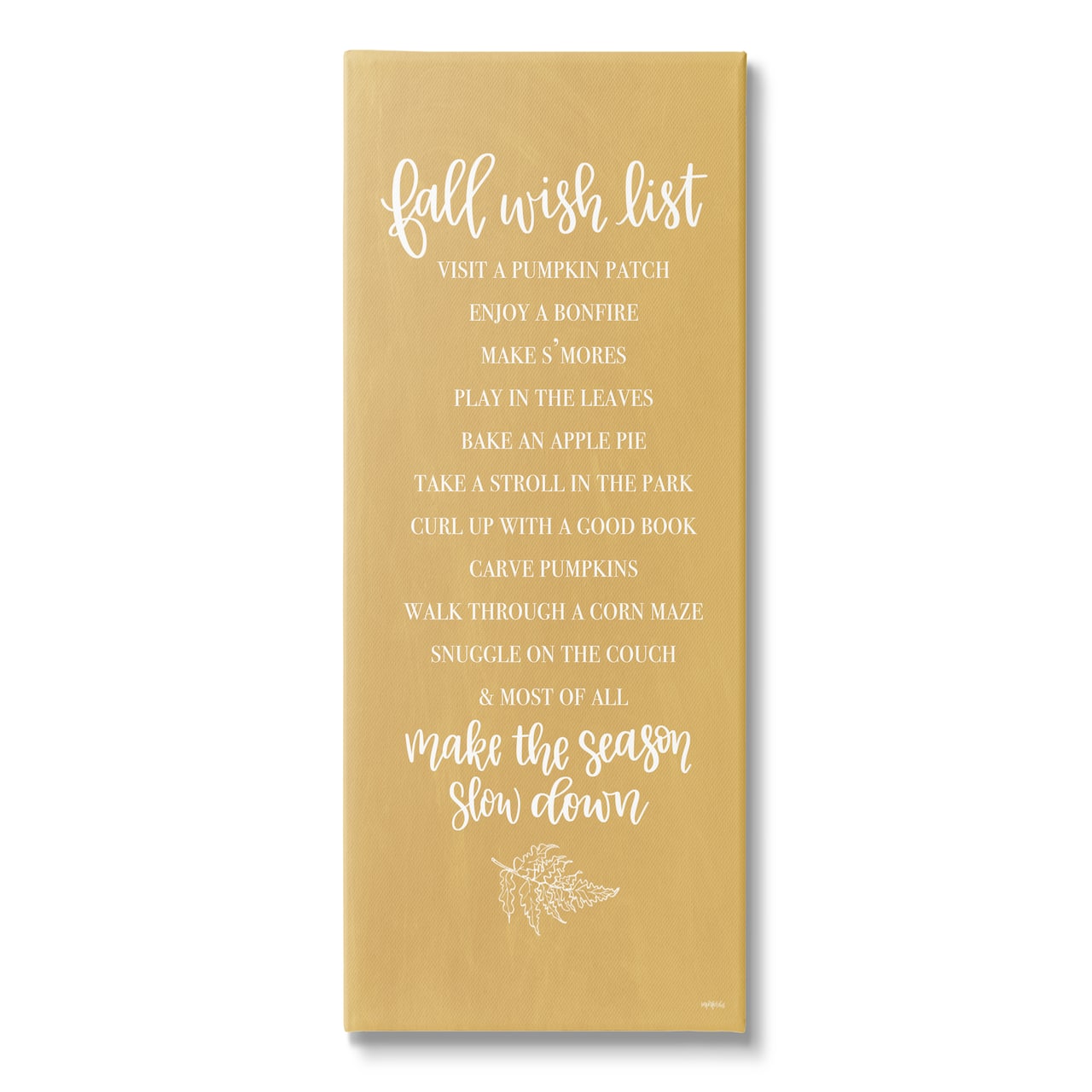 Stupell Industries Tan Fall Wish List Canvas Wall Art